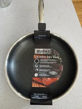 David Burke 739192125221 New Geoclad Nonstick Frying Pan 12 Inch Stainless Steel Geo Clad