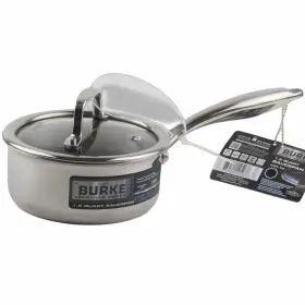 David Burke 739192125238 1.5 Quart Sauce Pan With Lid Silver Stainless Steel Tri-ply
