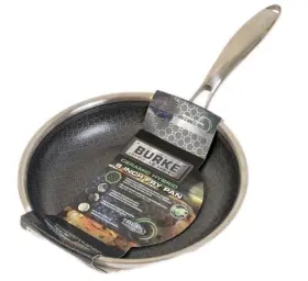 David Burke 739192125351 Geo Clad 8 Inch Tri-ply Hex Stainless Steel Frying Pan Skillet Gold New