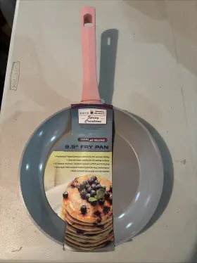 M-11381 David Burke Spring Creations 9.5 Inch Fry Ceramic Pan Pink New