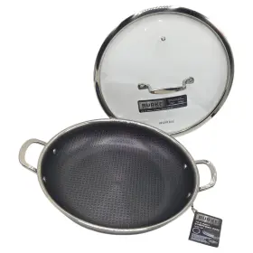 M-12530 David Burke Geo Clad 12.5 Inch Everyday Pan Frying With Lid Nonstick Cookware