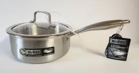 M-12674 David Burke 3 Quart Saucepan With Lid Tri-ply Stainless Steel New