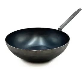 De Buyer 011245317324 Blue Carbon Steel Wok Pan 2mm Thick - Access 12.5 Inch Diameter 9 Cooking S