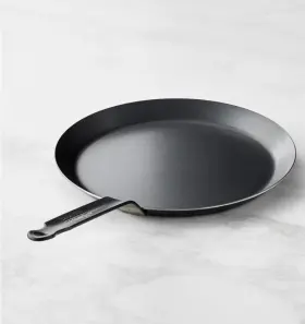 2465 De Buyer Blue Carbon Steel Crepe And Tortilla Pan - 9.5 Inch Diameter