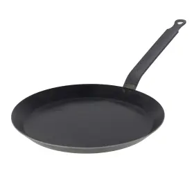 De Buyer 400005046704 Blue Carbon Steel Crepe And Tortilla Pan - 9.5 Inch Ideal For Making Reheating