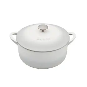 Cinc-590 Denby Casserole Dish 5.5 Quart Cottage Heavy Duty Round Cast Iron White With