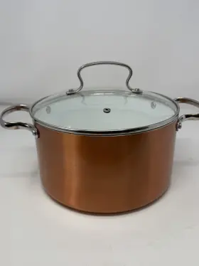 Ttu-u7224 Denmark Tools For Cooks 6 Quart Ceramic Non-stick Dutch Oven Pot Copper With Lid
