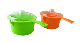 Dependable Industries Inc. Essentials 097958040257 Set Of 2 Microwave Saucepan With Lid Store Heat And Eat 800ml Each