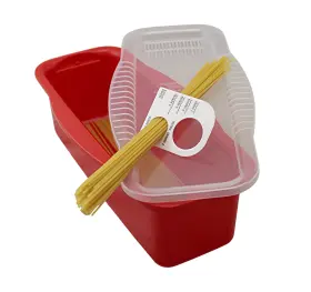 Dependable Industries Inc. Essentials 097958087658 Bpa-free Non-stick Microwave Pasta Cooker In Red With P