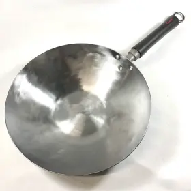 Dexam 012875083120 Swift Spice 12 Inch Profesional Carbon Steel Wok With Phenolic Stay Cool Hand