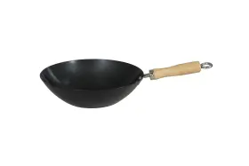 12108412 Dexam Non-stick Carbon Steel Wok With Wood Handle-12 30cm 30cm/12 B