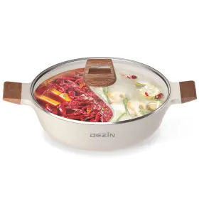 Dz955 Dezin 5 Quart Doubleflavor Shabu Pot With Divider Dual Sided Nonstick Hot