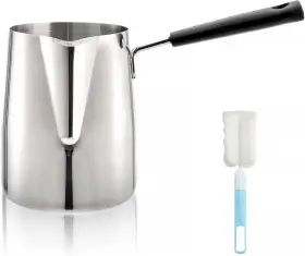 D-milkpot-304ss1l Dicunoy Milk Butter Warmer Pot 1 Quart Turkish Coffee Large Stovetop Melting B