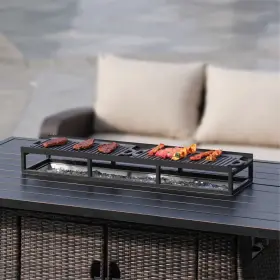 D0102helc0x-943642 Direct Wicker Durable Black Iron Grill Stand With Enamel-coated Cast Cooking Pans