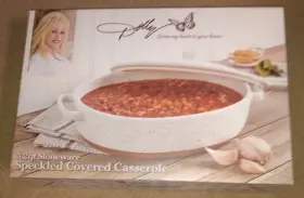 Ttu-06591 Dolly Parton 3.2 Quart Stoneware Speckled Covered Casserole Baking Dish Nib
