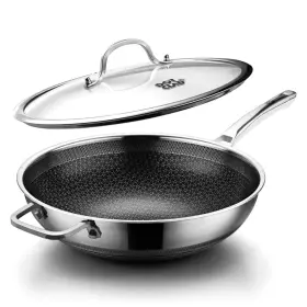 Dotclad 727458929997 Inch Wok Pan Hybrid 12 With Lid Pfoa Free Cookware Non Stick St