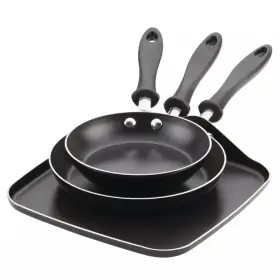 Dreamedge Shop 396990298801 Farberware 3pc Nonstick Aluminum Reliance Skillet And Griddle Cookware Set Black