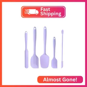 Sqxy100 Dufeimoy 5 Piece Purple Silicone Spatula Set Heat Resistant Rubber Spatulas
