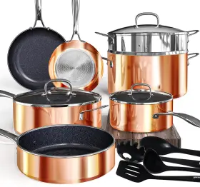 Duxano 742404922006 Deluxe 14pc Healthy Pots And Pan With 9h Anti-scratch Coating 2-layer