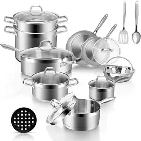 Duxtop 769134700339 Professional Stainless Steel Pots And Pans Set 18piece Induction Cookware