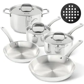 Duxtop 820103812870 Whole-clad Tri-ply Stainless Steel Induction Cookware Set 9pc Kitchen Pots A