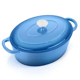 B0dhgzy4wh E-far 7 Quart Oval Dutch Oven Pot Lid Enameled Cast Iron Dual Handles