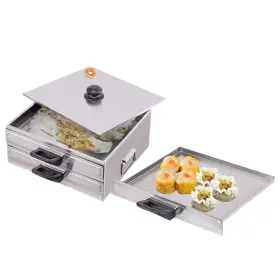 E-keyway 860003592090 Top Open Chinese Rice Noodle Roll Food Steamer With Extra Tray Stainless Stee