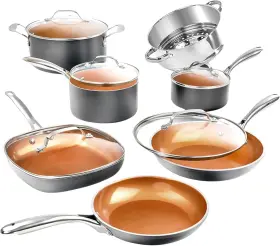 8055 E Mishan & Sons Steel 12 Pc Ceramic Cookware Set Nonstick Pots And Pans Non Stick