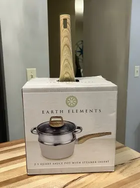 Ee2os01 Earth Elements 2.5 Quart Sauce Pot With Steamer By - Brand New In Box