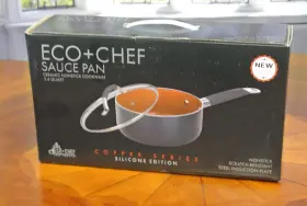 Eco Chef 041979203153 2.6 Quart Sauce Pan Copper Series Ceramic Non-stick Coating New 2.6qt