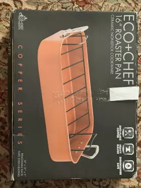Ec-c09 Eco Chef Copper Series 16 Inch Roaster Pan Ceramic Non-stick Cookware