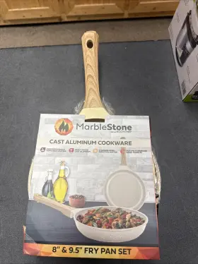 Ms-ccs-2fry Eco Chef Marble Stone Cast Aluminum Cookware Fry Pan Set 8 Inch And 9.5