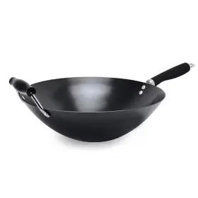 Ecolution 313114568596 Hong Kong Chopstick House Carbon Steel Wok With Helper Handle