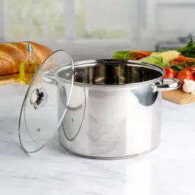 Ecolution 711181401097 Pure Intentions 12 Quart Stainless Steel Stock Pot In Polished Wit