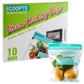 Ecoopts 717044013650 10 Steam Cooking Bags Large Size Microwave Steamer For Vegetablespotatoe