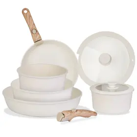 Gpct4747 Edge Collections New 9pcs Nonstick Cookware Set - Pots Pans Detachable Handle And Dishwasher Safe