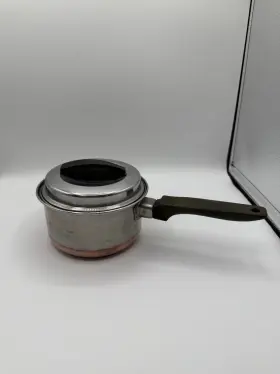 Ekcoware 3540 Vtg Eckoware Sauce Pan 1 Quart Pot Lid Thick Copper Bottom Stainless Usa