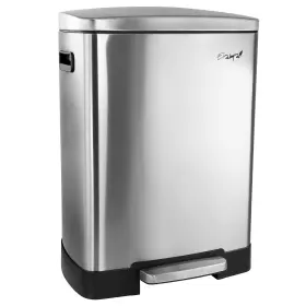 Elama 840191206641 40 Liter 2 Compartment Large 10.6 Gallon Split Stainless Steel Step Trash