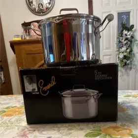 Emeril Esf-142 Chefs Stainless 5 Quart Dutch Oven With Lid Induction Ready