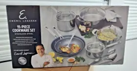 Emeril Lagasse 076753904117 New 15 Piece Stainless Steel Cookware Set
