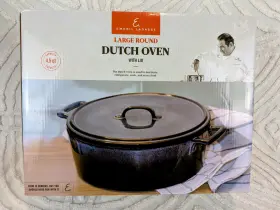 Emeril Lagasse 840147822208 Large 4.5 Quart Round Stoneware Dutch Oven With Lid Blue New In Box