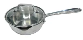4253 Emerils -4253 Emeril Stainless Steel 1 Quart Sauce Pot Pan Copper Core Double Pour Spouts And Lid