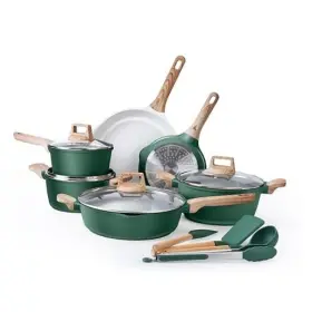Ycacc6u4 Enchante Direct Pots And Pans Set Nonstick Cast Aluminum Kitchen Cookware With Sage