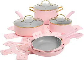 Epoca 705353982910 Paris Hilton Epic Nonstick Pots And Pans Set Multi-layer Coating Temp