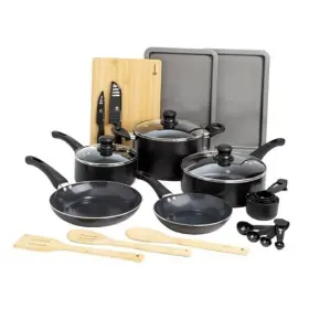 Epoca 741393473544 Easy Clean Ceramic Nonstick Cookware Set Dishwasher Safe 26-piece Black