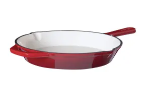Pg93905 Eternal Living Enameled Cast Iron 10 Inch Skillet Fry Pan Red