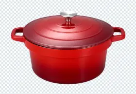 Ec61drd Eurostar Enameled Cast Iron Dutch Oven Pot With Lid Red