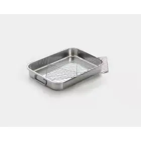 Excelsteel 878201005939 15.25 Inch Stainless Steel Lasagna And Roasting Pan With Rack 2 Piece