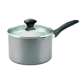 21402 Farberware Nonstick Aluminum Straining Saucepan With Pour Spouts And Lid Champagne