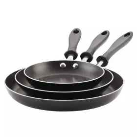 22255 Farberware Reliance 3pc Aluminum Nonstick Frying Pan Set Color Black